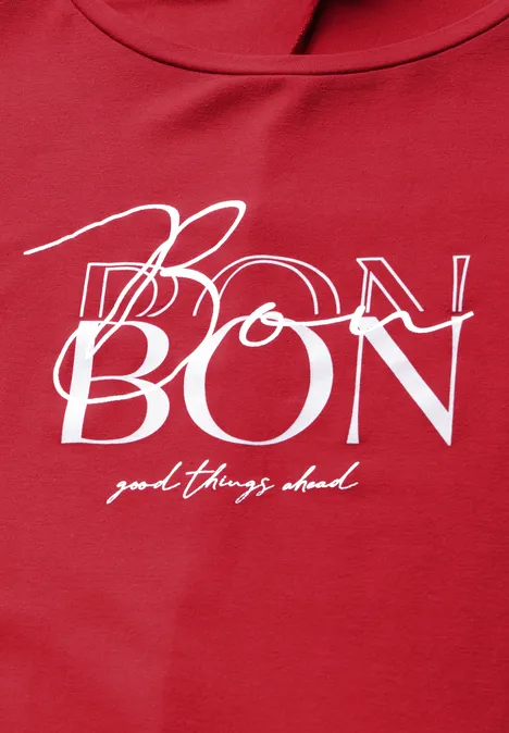 T-Shirt mit Wording glory red