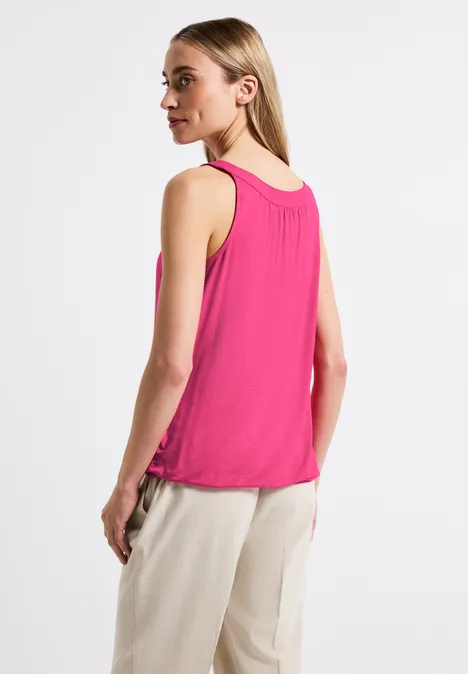 Top à structure mixte blazing pink