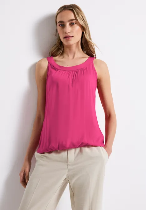 Top à structure mixte blazing pink
