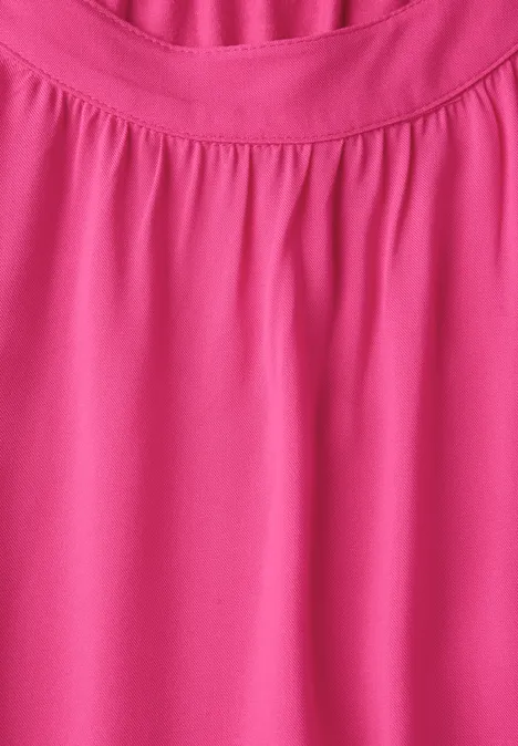 Top à structure mixte blazing pink