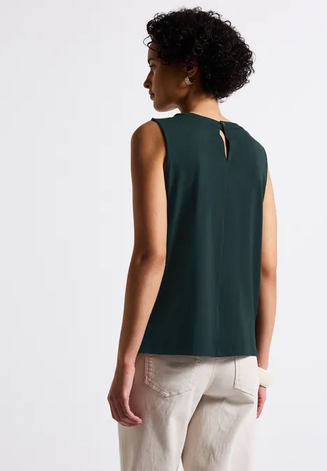 Jersey-Top mit Raffung hunter green