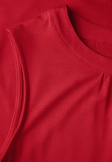 Jersey-Top mit Raffung glory red