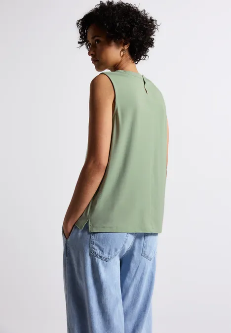 Jersey-Top mit Raffung soft jade green