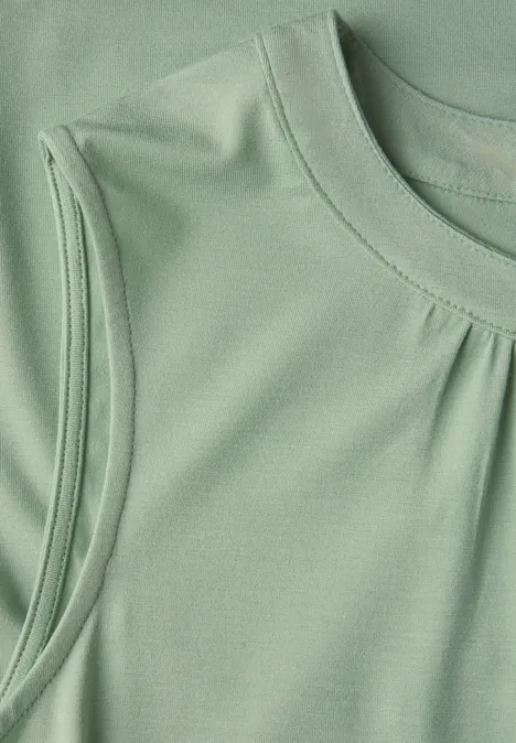 Jersey-Top mit Raffung soft jade green