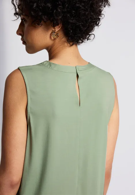 Jersey-Top mit Raffung soft jade green