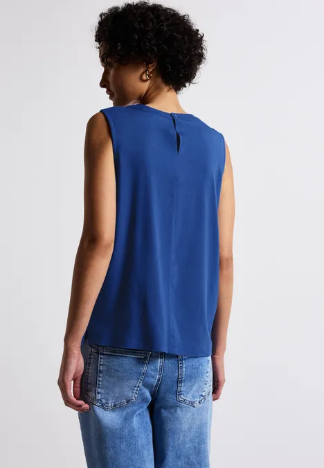 Jersey-Top mit Raffung dodger blue