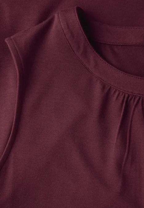 Jersey-Top mit Raffung dark cherry red