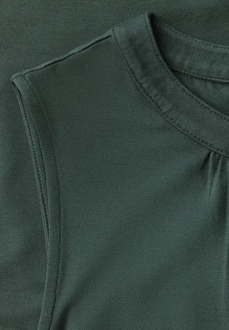 Jersey-Top mit Raffung mid green