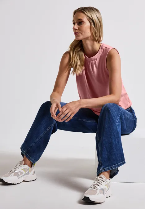 Jersey-Top mit Raffung blush peach