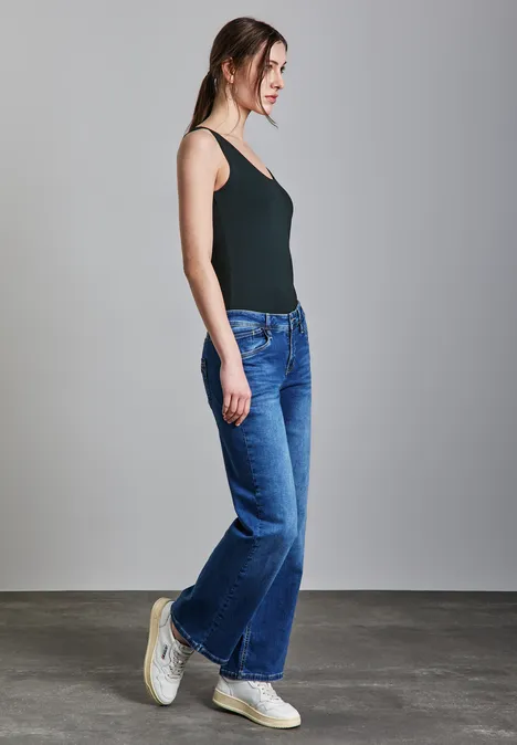 Basic top in effen kleur hunter green