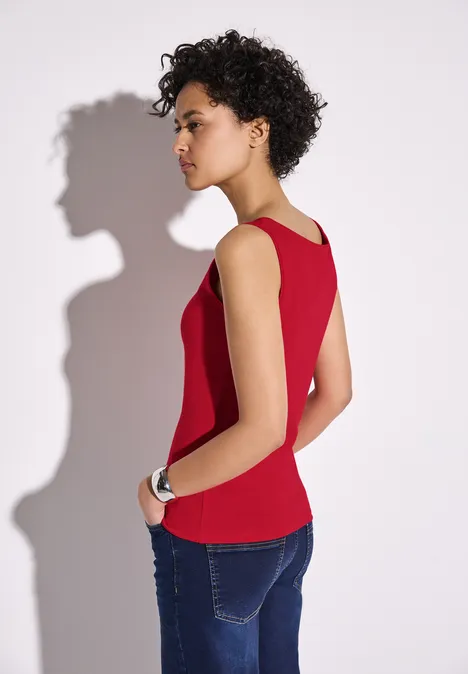 Basic Top in Unifarbe glory red