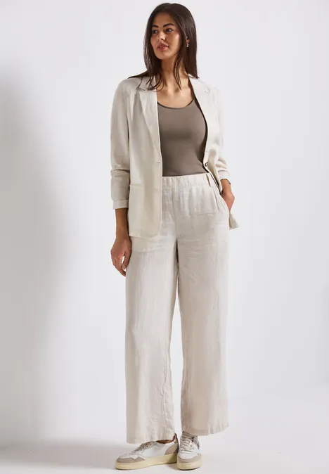 Basic Top in Unifarbe dark tumbled beige