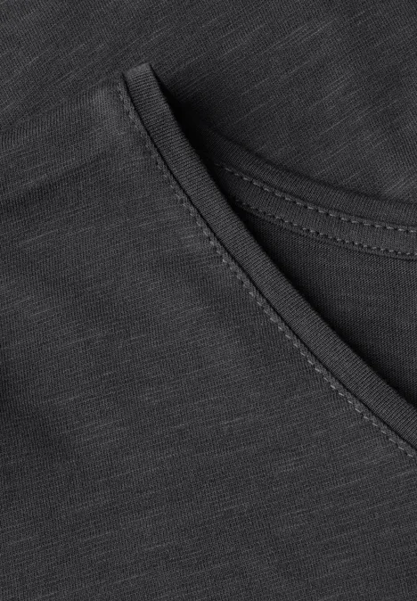 Basic T-Shirt in Unifarbe granite grey