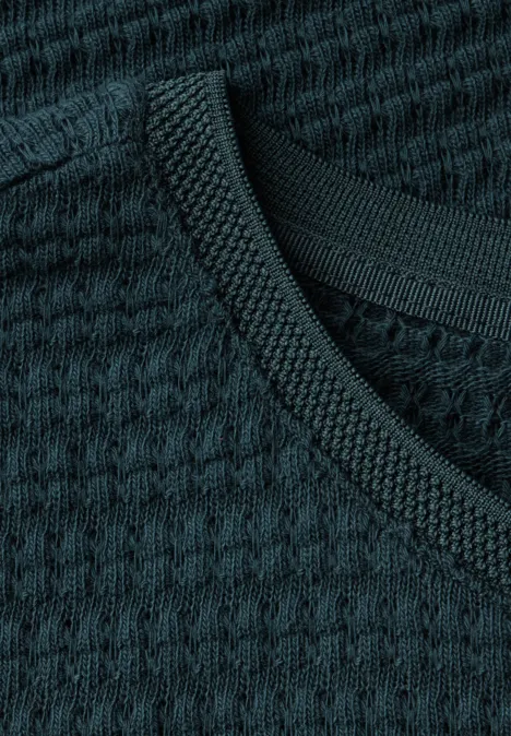 Strick-Look T-Shirt hunter green