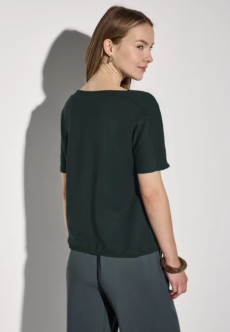Shirt mit U-Boot-Ausschnitt hunter green