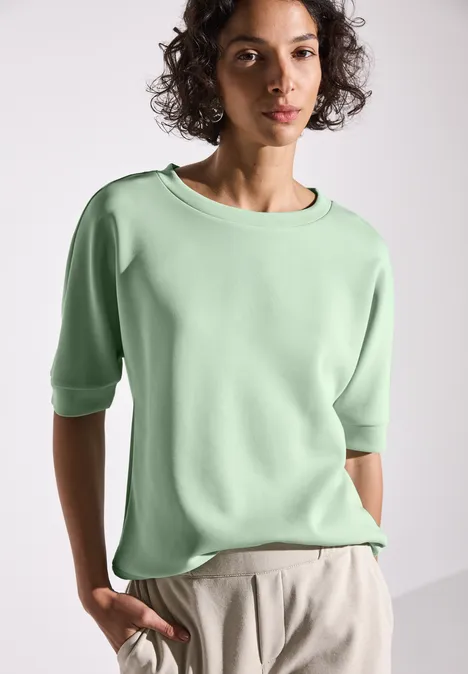 Silk-Look T-Shirt milky green