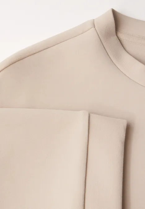 Silk-Look T-Shirt cotton beige