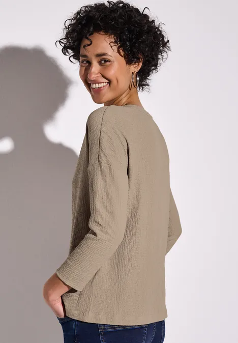 Tunika-Jacke mit Struktur safari beige