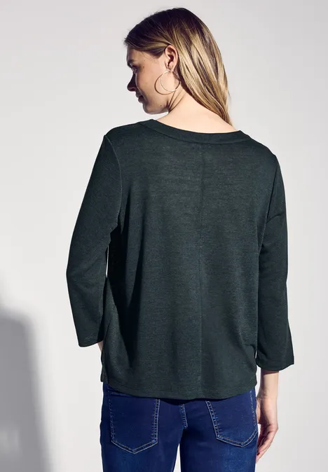 Leinen-Look Shirt hunter green