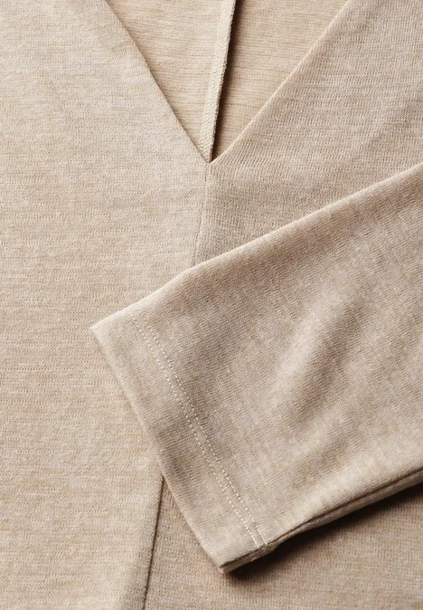 Leinen-Look Shirt sheer beige mel.