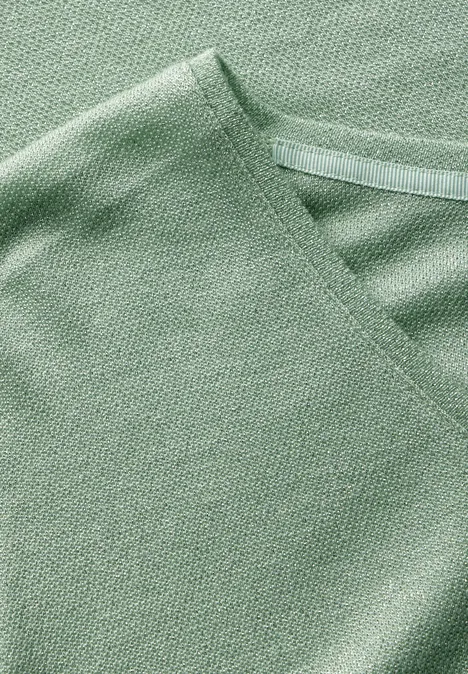 Glitzerndes V-Neck Shirt milky green
