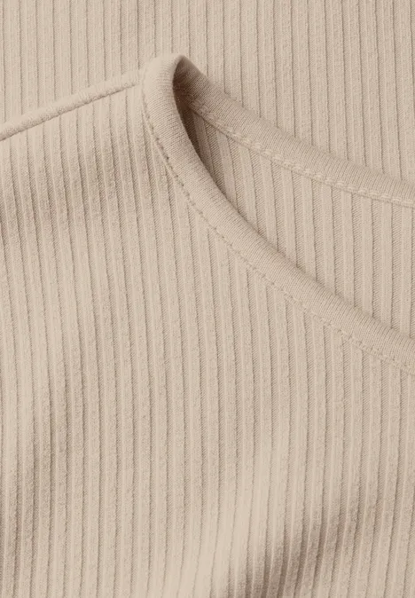 Shirt mit Rippstruktur cotton beige