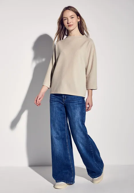 Two-Tone Strukturshirt safari beige