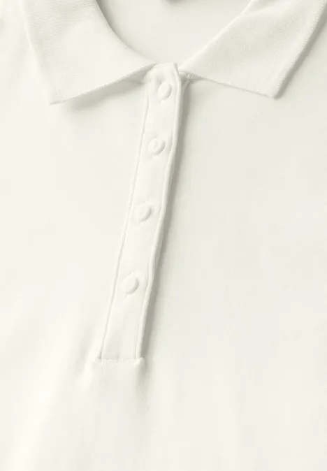 Poloshirt mit Rippstruktur off white