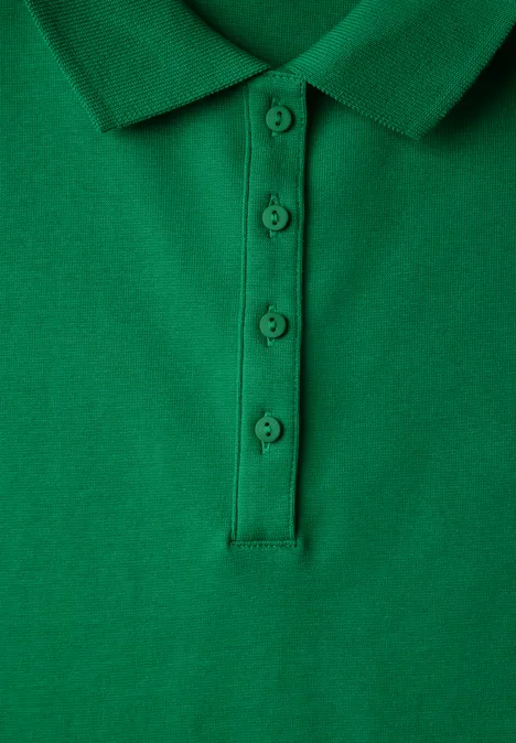 Poloshirt mit Rippstruktur glowing green