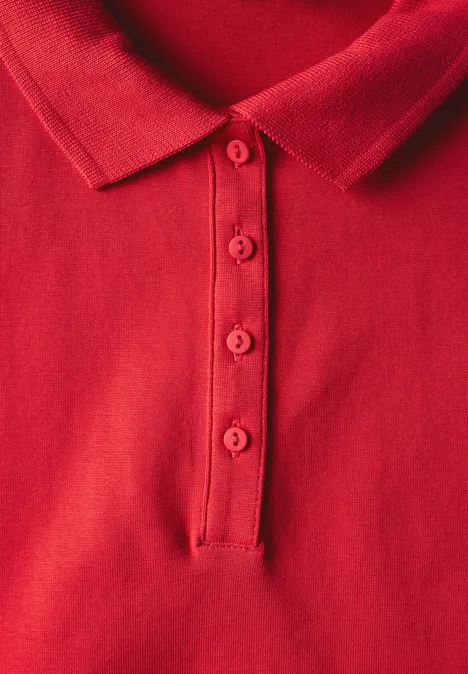 Poloshirt mit Rippstruktur glory red