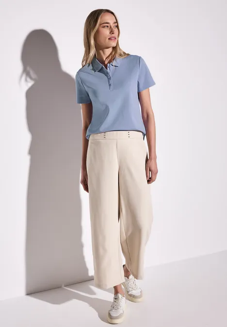 Poloshirt mit Rippstruktur viola lilac