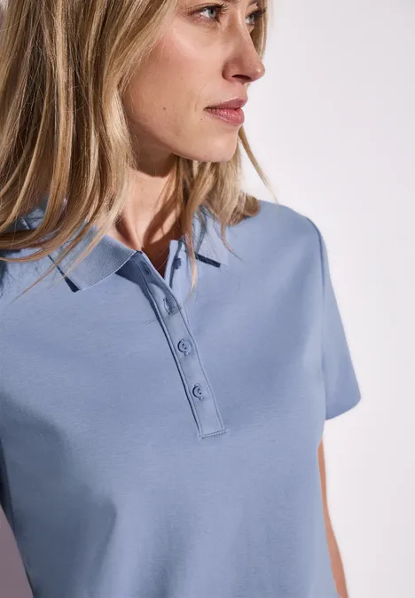 Poloshirt mit Rippstruktur viola lilac
