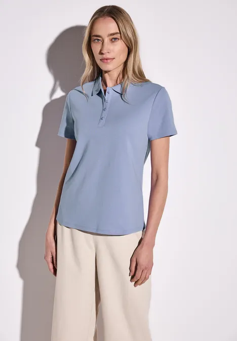 Poloshirt mit Rippstruktur viola lilac