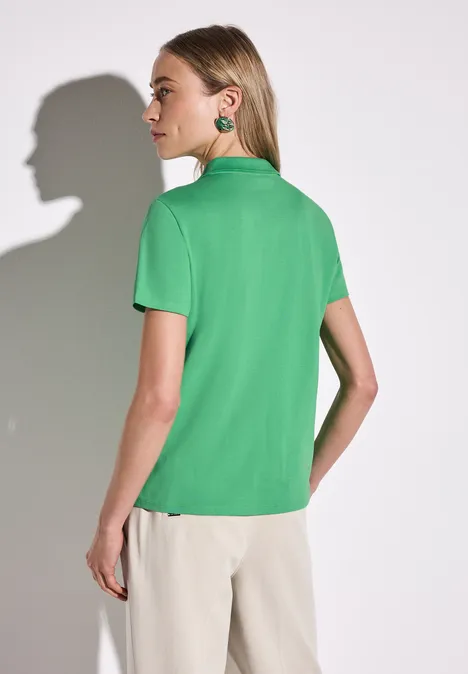 Poloshirt mit Rippstruktur tendril green