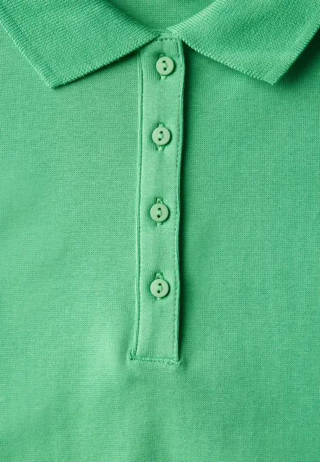 Poloshirt mit Rippstruktur tendril green