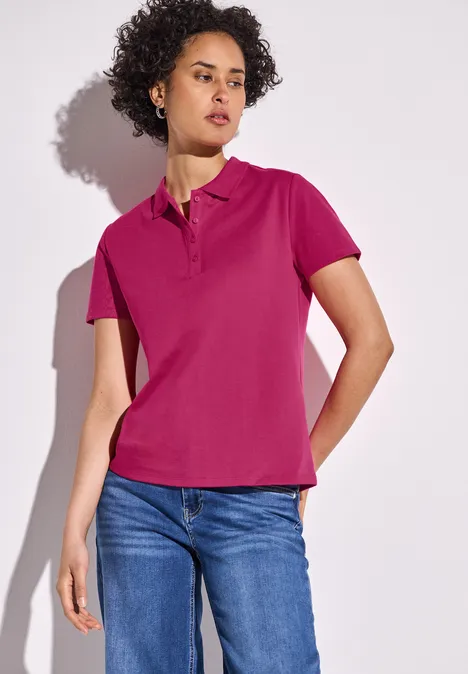 Poloshirt mit Rippstruktur juicy berry