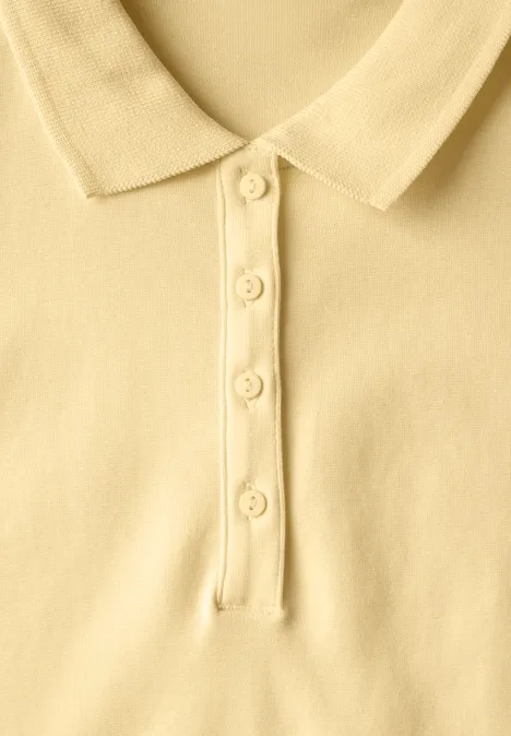 Poloshirt mit Rippstruktur solar yellow