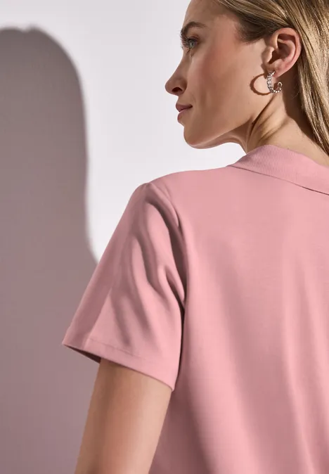 Poloshirt mit Rippstruktur blush peach