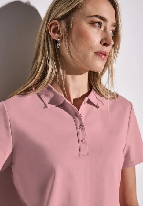 Poloshirt mit Rippstruktur blush peach