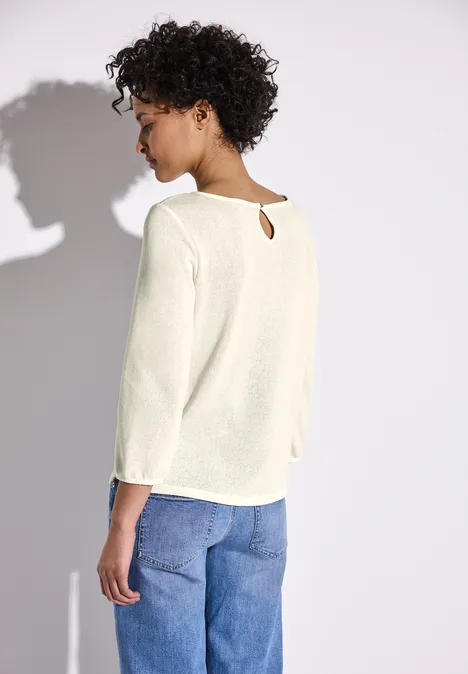 Strick-Look Shirt off white
