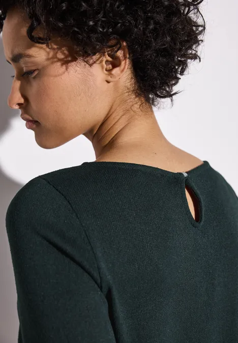 Shirt met gebreide look hunter green Shirt met gebreide look hunter green