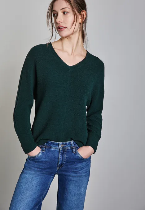 Kuscheliges Strukturshirt hunter green