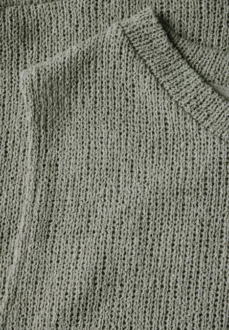 Glitzerndes Strick-Look Top dusty milky green