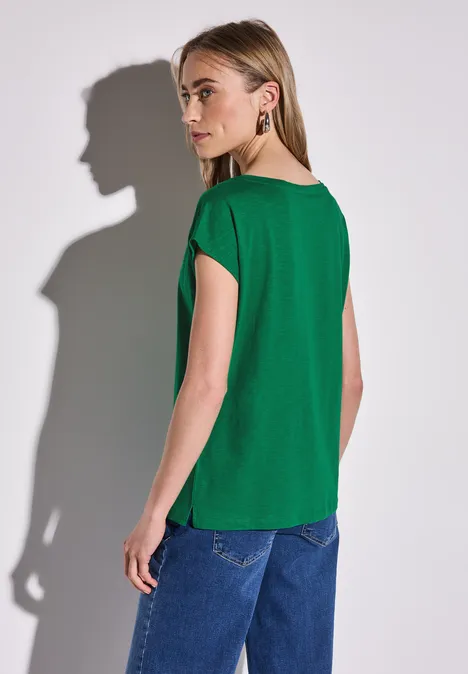 Shirt mit Raffung glowing green