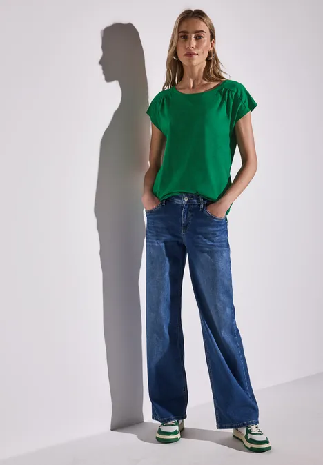 Shirt mit Raffung glowing green