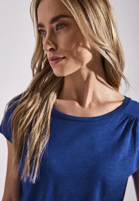 Shirt mit Raffung dodger blue