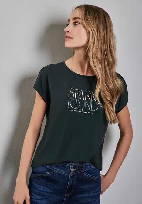 T-Shirt mit Wording pine grove green