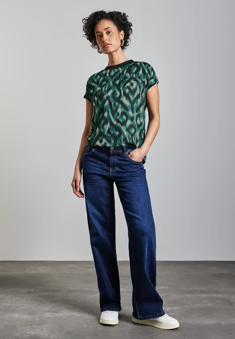 Bedrucktes T-Shirt hunter green