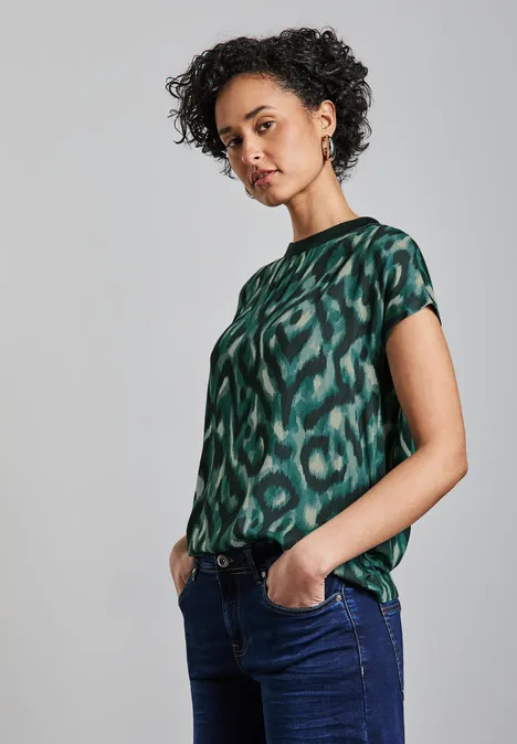 Bedrucktes T-Shirt hunter green