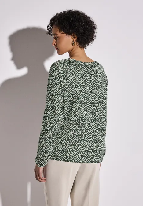 Bedrucktes Raglan Shirt hunter green
